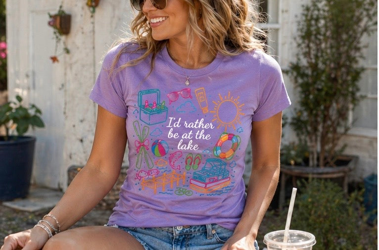 “I’d rather be at the lake” tee