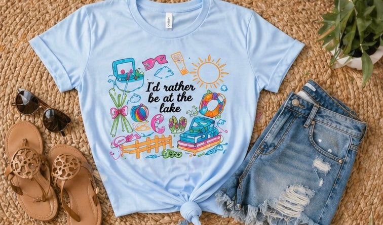 “I’d rather be at the lake” tee